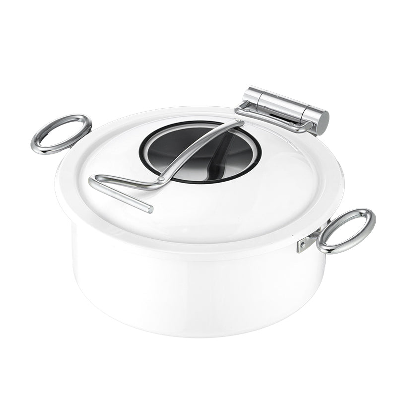 5L Round Stainless Steel Chafing Dish with Soft-Close Lid | Hotel & Buffet Serving