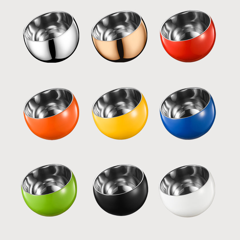 Edicel Stainless Steel Slanted Double Layer Salad Bowl – Multi-Color Serving Bowl for Salad, Fruit & Sauce