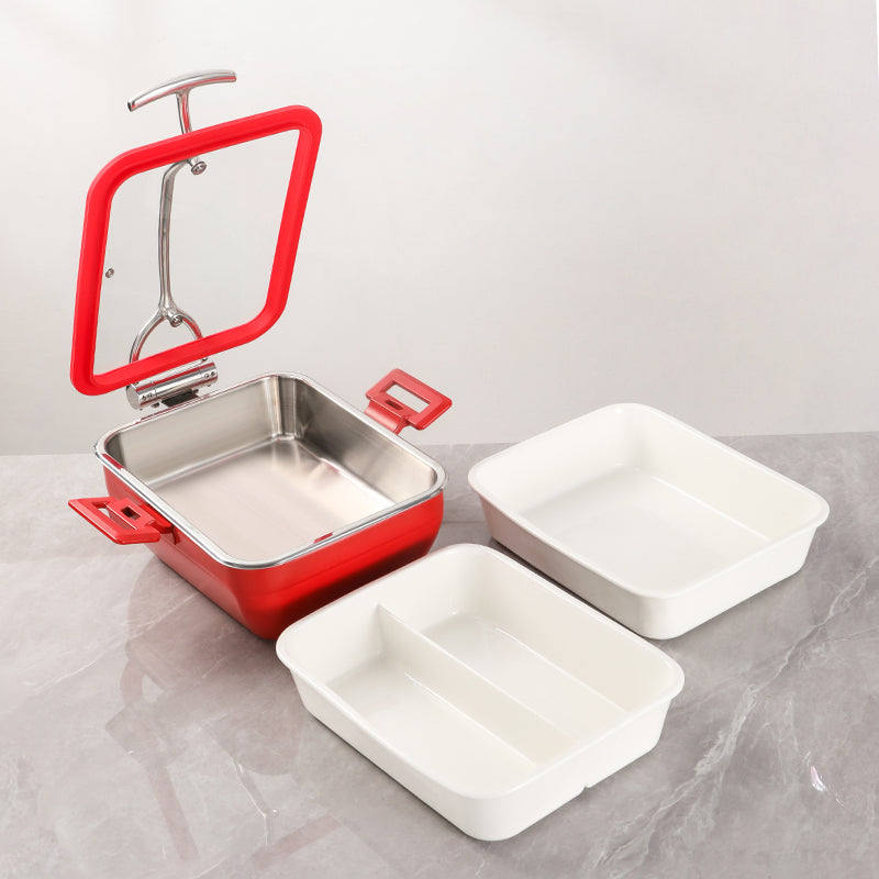 Edicel  6L Rectangular Multi-Position Stay-Open Lid Chafing Dish for Hotel Buffet Serving (Copy)