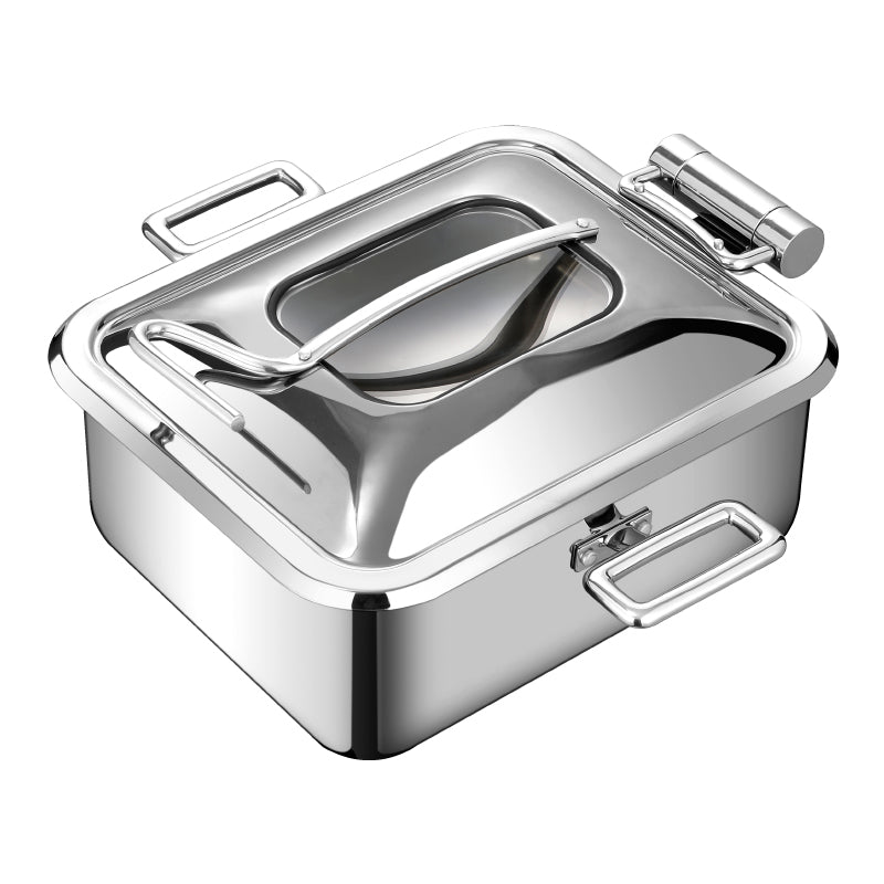 Gold Chafing Dish Set 5L Electric – Rectangular Stainless Steel Buffet Food Warmer for Catering