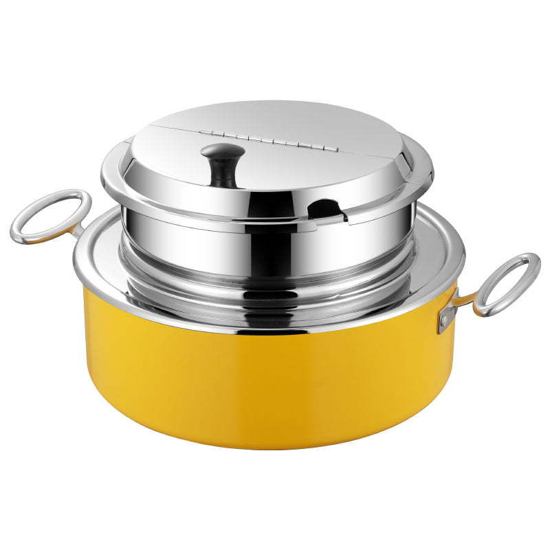 10L Stainless Steel Buffet Soup Warmer | Flip-Top Insulated Food Server