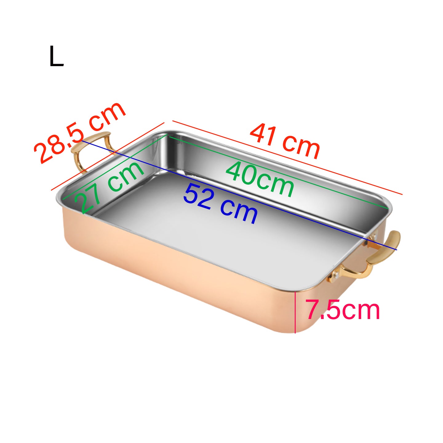 Edicel Rose Gold Rectangular Stainless Steel Buffet Pan — Hotel Serving