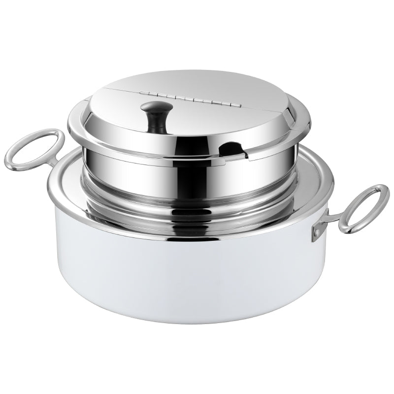 10L Stainless Steel Buffet Soup Warmer | Flip-Top Insulated Food Server