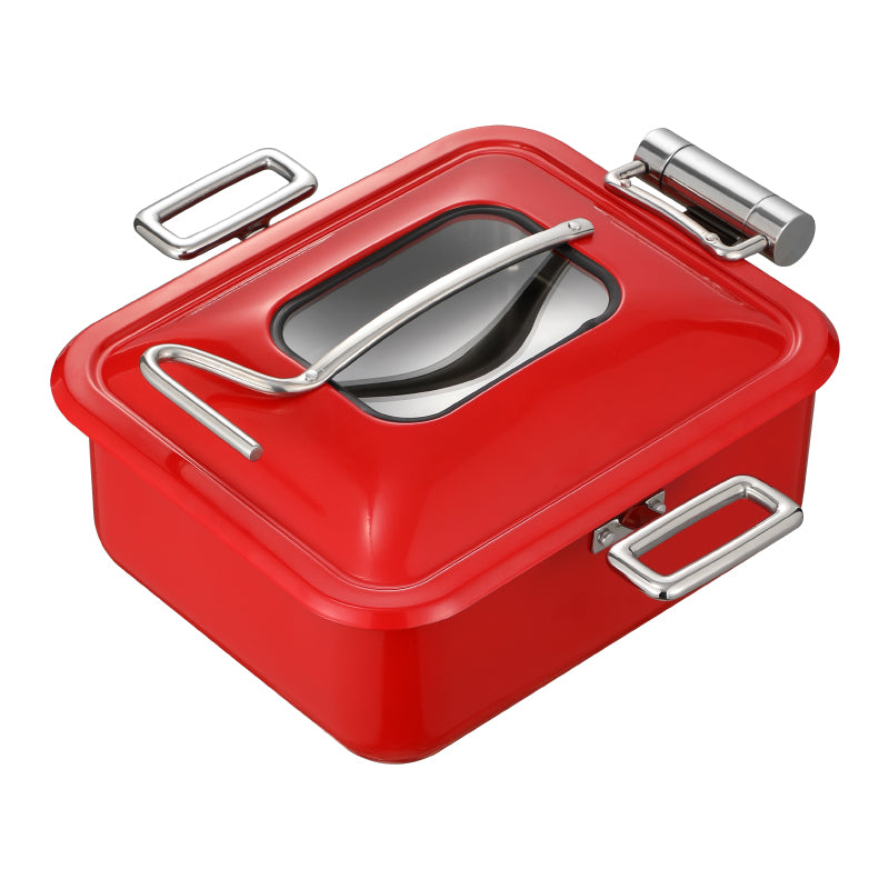 Edicel 6L Rectangular Stainless Steel Chafing Dish with Soft-Close Lid | Hotel & Buffet Serving