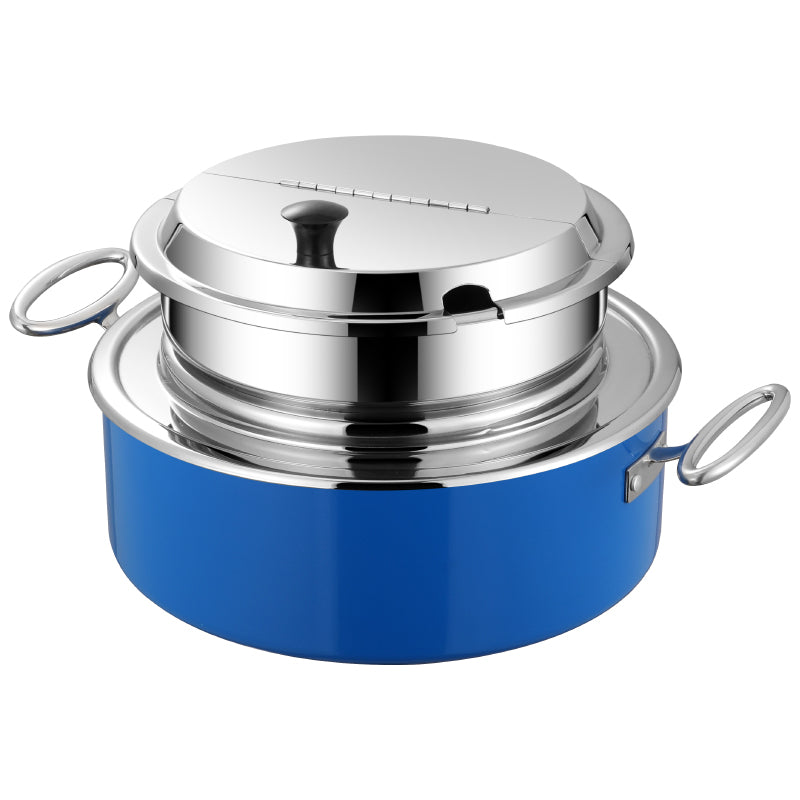 10L Stainless Steel Buffet Soup Warmer | Flip-Top Insulated Food Server