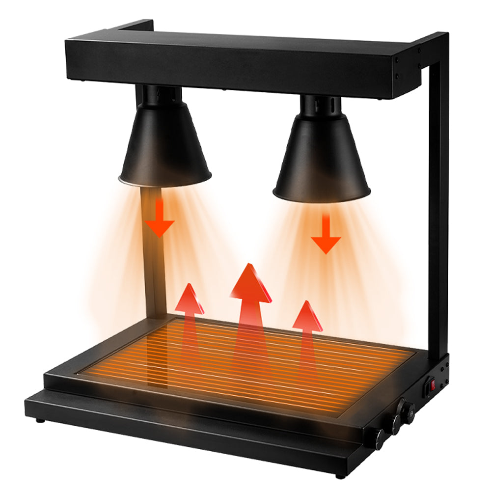 Dual Head Infrared Heat Lamp Station | Buffet & Catering Warming