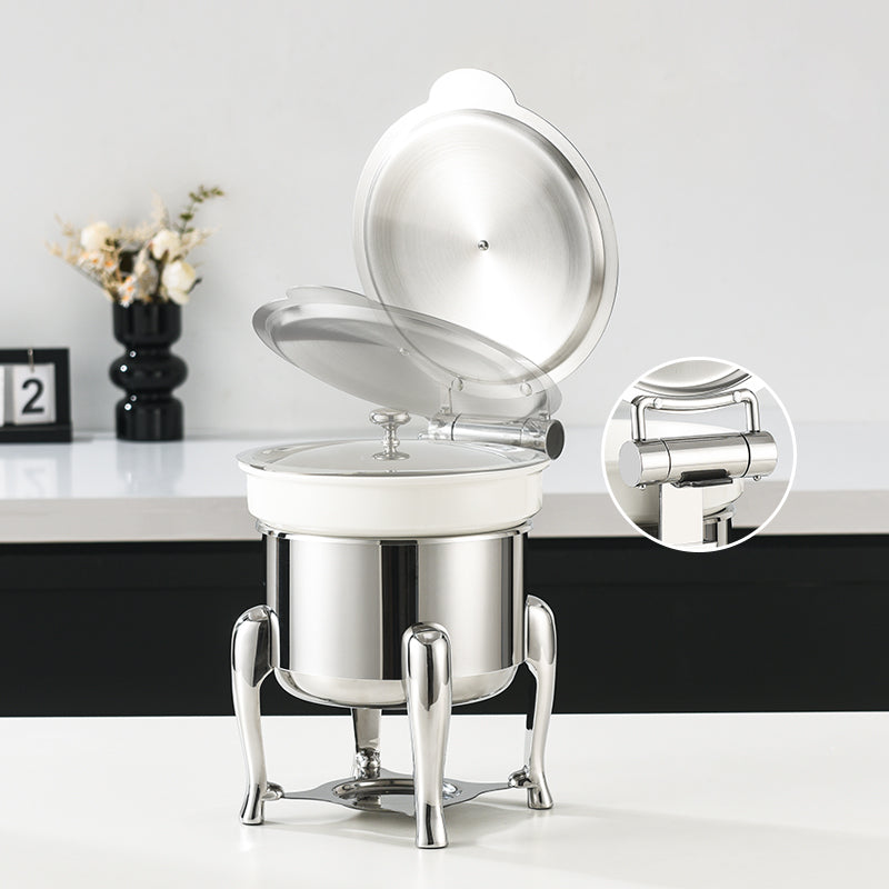 Edicel 6L Commercial Stainless Steel Soup Warmer with Ceramic Insert for Hotel Buffet & Catering