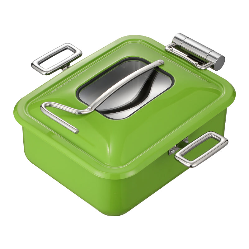 Edicel 6L Rectangular Stainless Steel Chafing Dish with Soft-Close Lid | Hotel & Buffet Serving