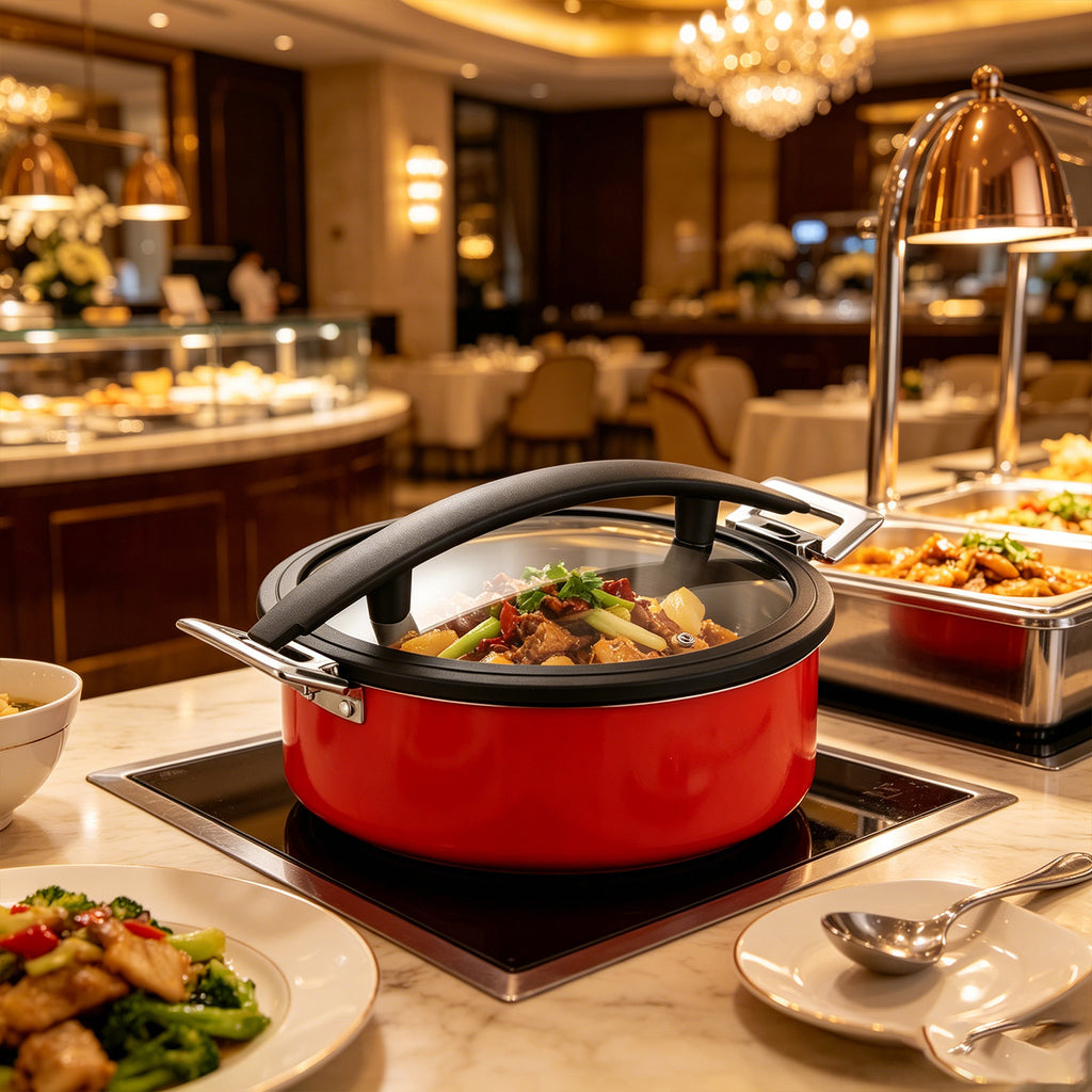 5L Insert Lid Round Stainless Steel Chafing Dish for Hotel Buffet & Catering