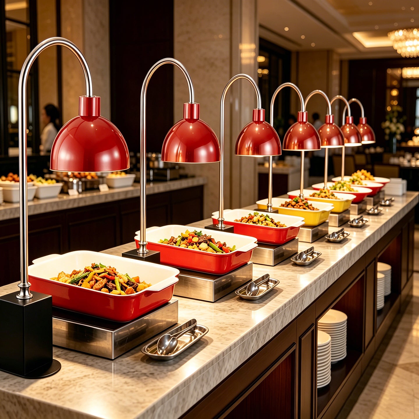 Adjustable Temperature Buffet Heat Lamp for Hotel & Restaurant Serving