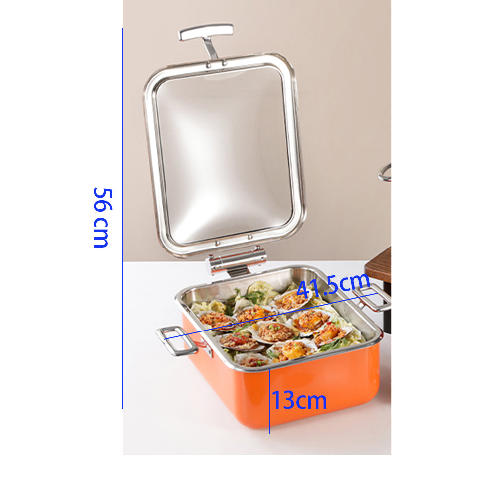 Edicel 5L Rectangular Stainless Steel Soft-close Chafing Dish | Alcohol Water Bath Food Warmer for Catering (Copy)