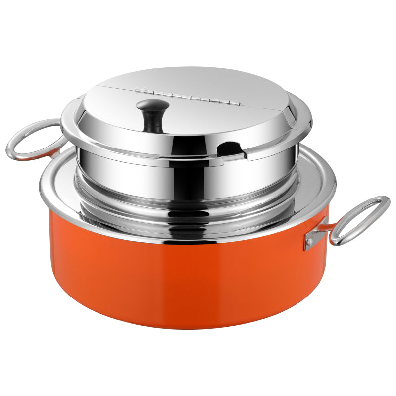 10L Stainless Steel Buffet Soup Warmer | Flip-Top Insulated Food Server
