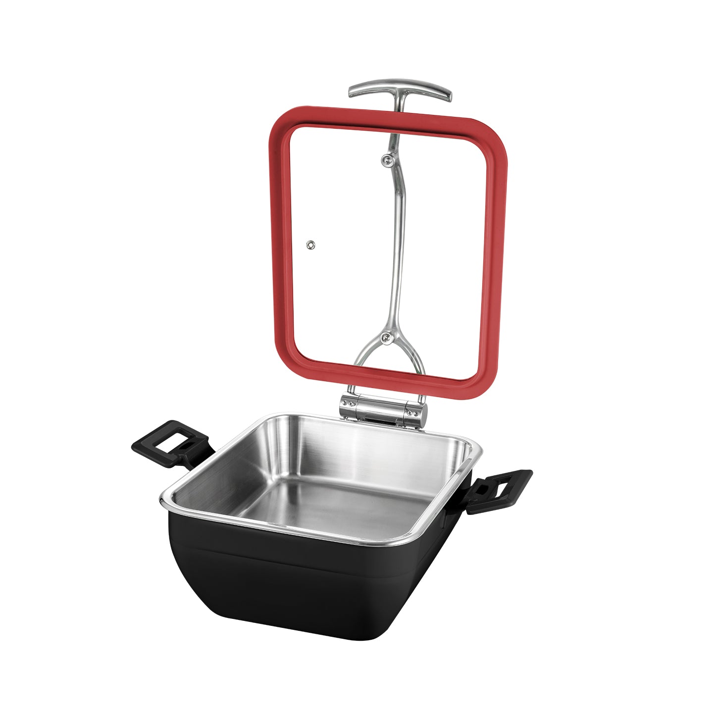 Edicel  5L Round Multi-Position Stay-Open Lid Chafing Dish for Hotel Buffet Serving