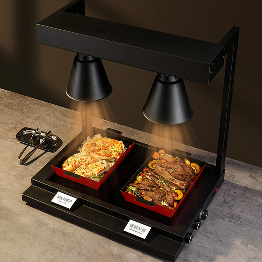 Dual Head Infrared Heat Lamp Station | Buffet & Catering Warming