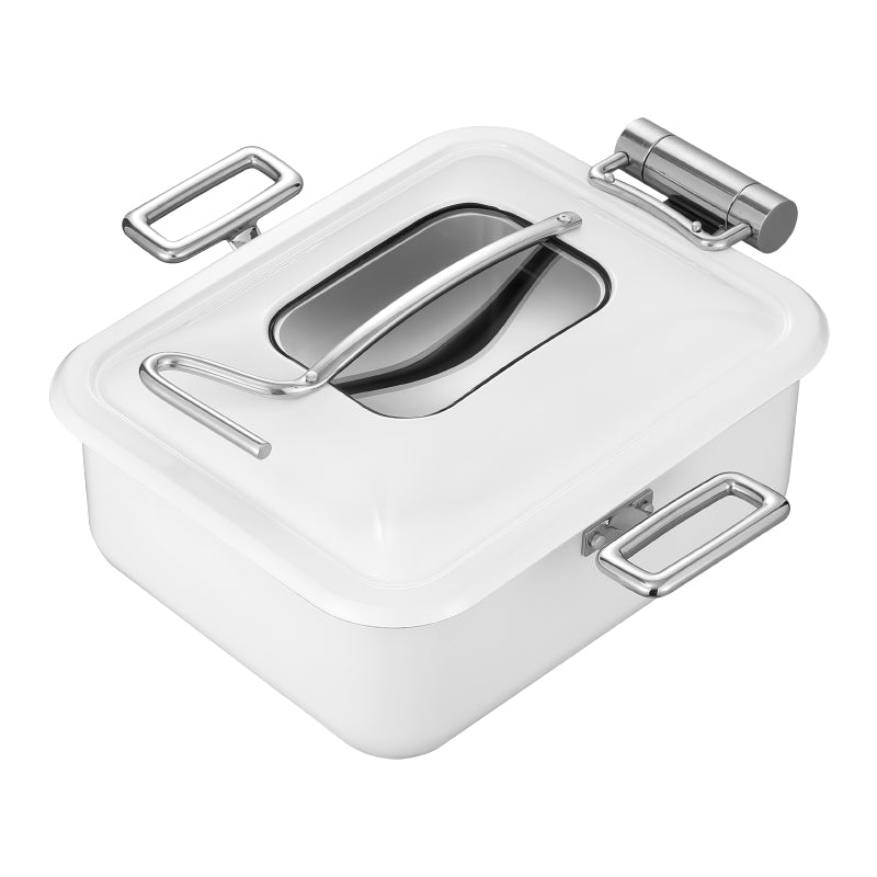 Edicel 6L Rectangular Stainless Steel Chafing Dish with Soft-Close Lid | Hotel & Buffet Serving