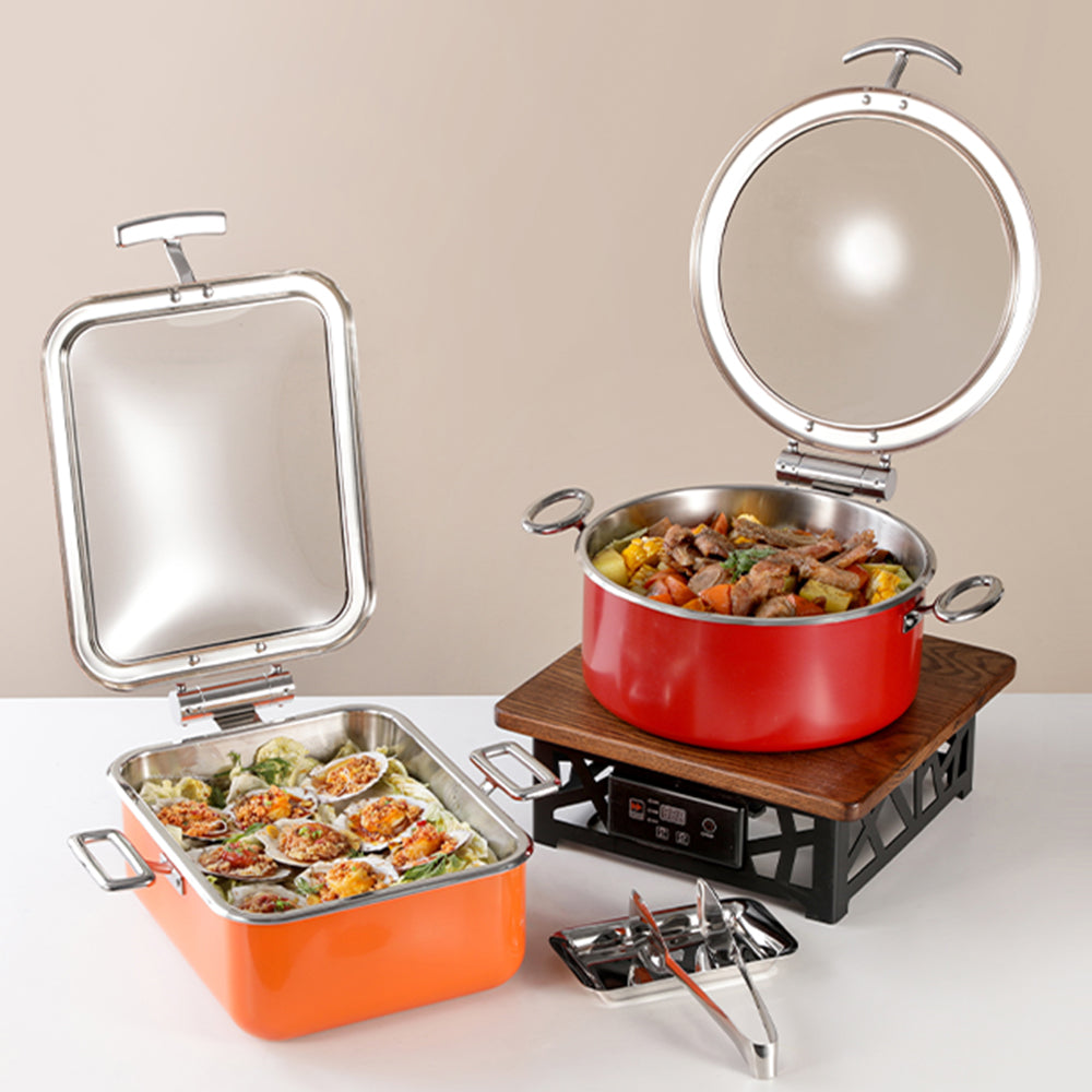 Edicel 5L Rectangular Stainless Steel Soft-close Chafing Dish | Alcohol Water Bath Food Warmer for Catering (Copy)