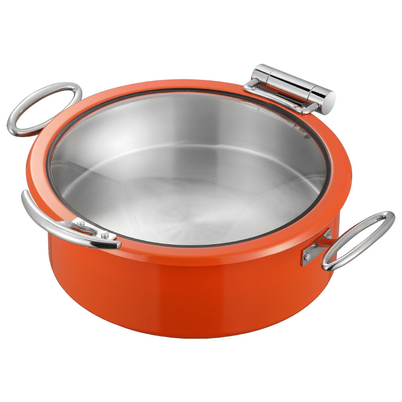6.8L Stainless Steel Chafing Dish with Soft-Close Lid | Hotel & Buffet Serving