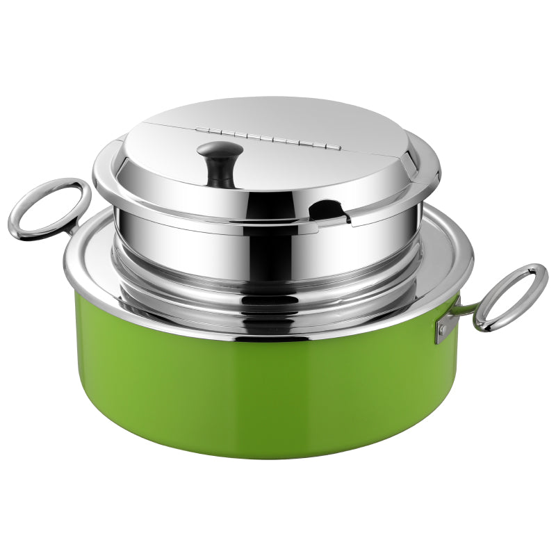 10L Stainless Steel Buffet Soup Warmer | Flip-Top Insulated Food Server