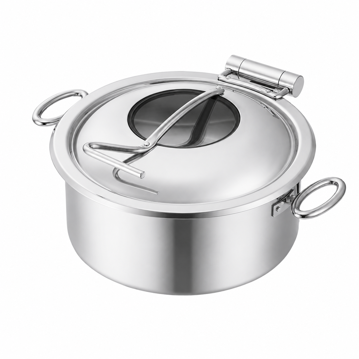 5L Round Stainless Steel Chafing Dish with Soft-Close Lid | Hotel & Buffet Serving