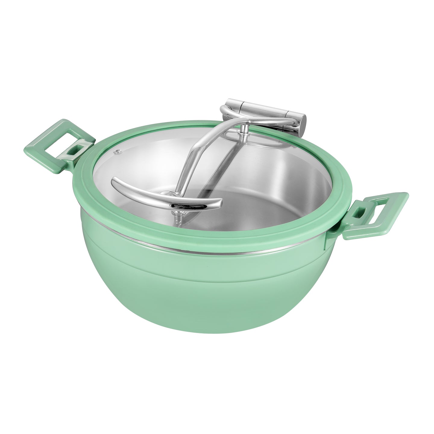 Edicel  5L Round Multi-Position Stay-Open Lid Chafing Dish for Hotel Buffet Serving