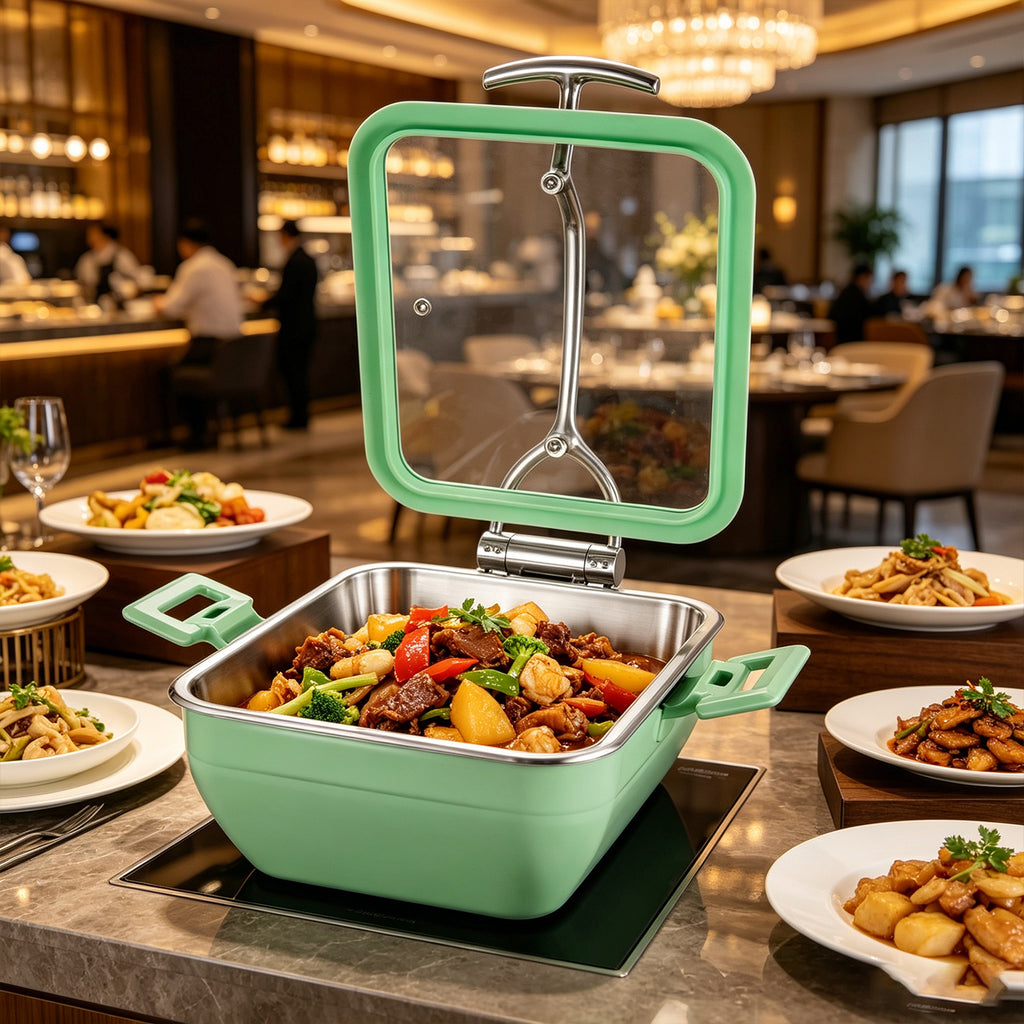 Edicel  6L Rectangular Multi-Position Stay-Open Lid Chafing Dish for Hotel Buffet Serving (Copy)