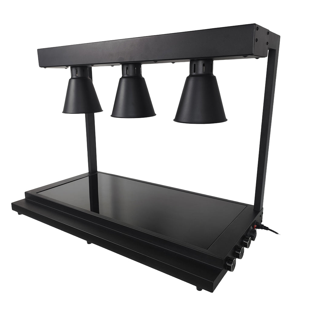 Edicel Triple Head Infrared Heat Lamp Station | Buffet & Catering Warming