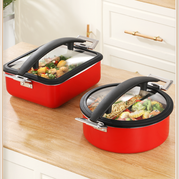 5L Insert Lid Round Stainless Steel Chafing Dish for Hotel Buffet & Catering