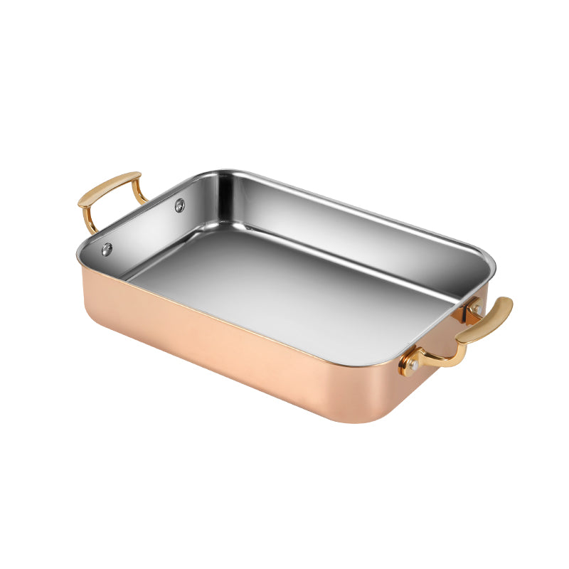Edicel Rose Gold Rectangular Stainless Steel Buffet Pan — Hotel Serving