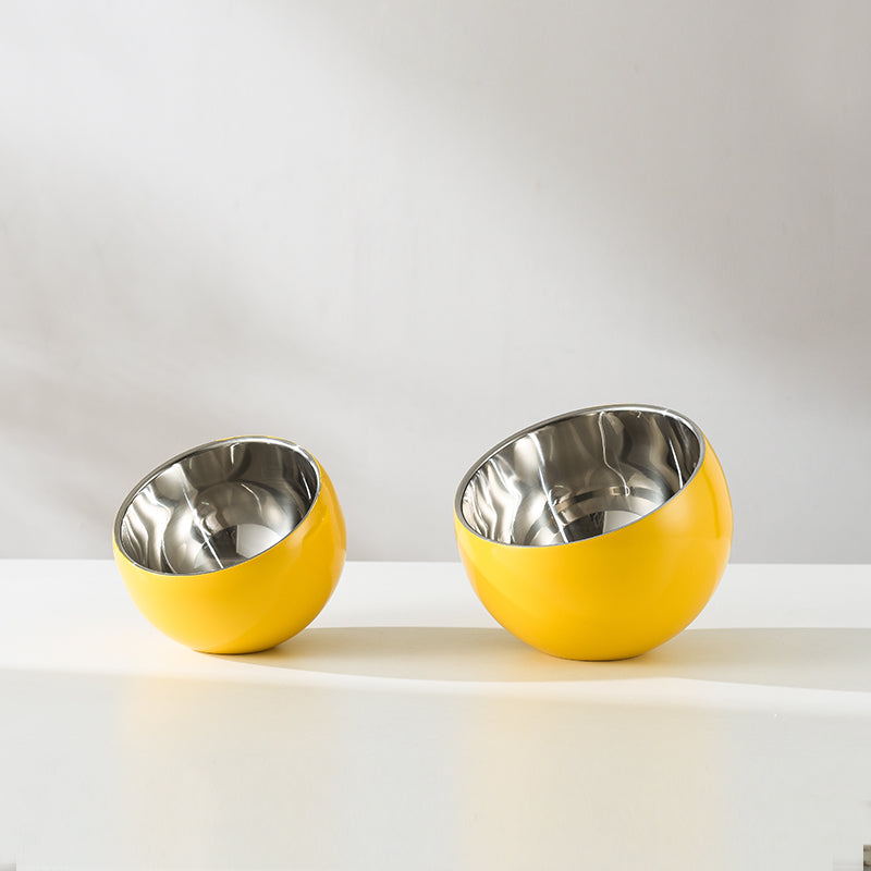 Edicel Stainless Steel Slanted Double Layer Salad Bowl – Multi-Color Serving Bowl for Salad, Fruit & Sauce