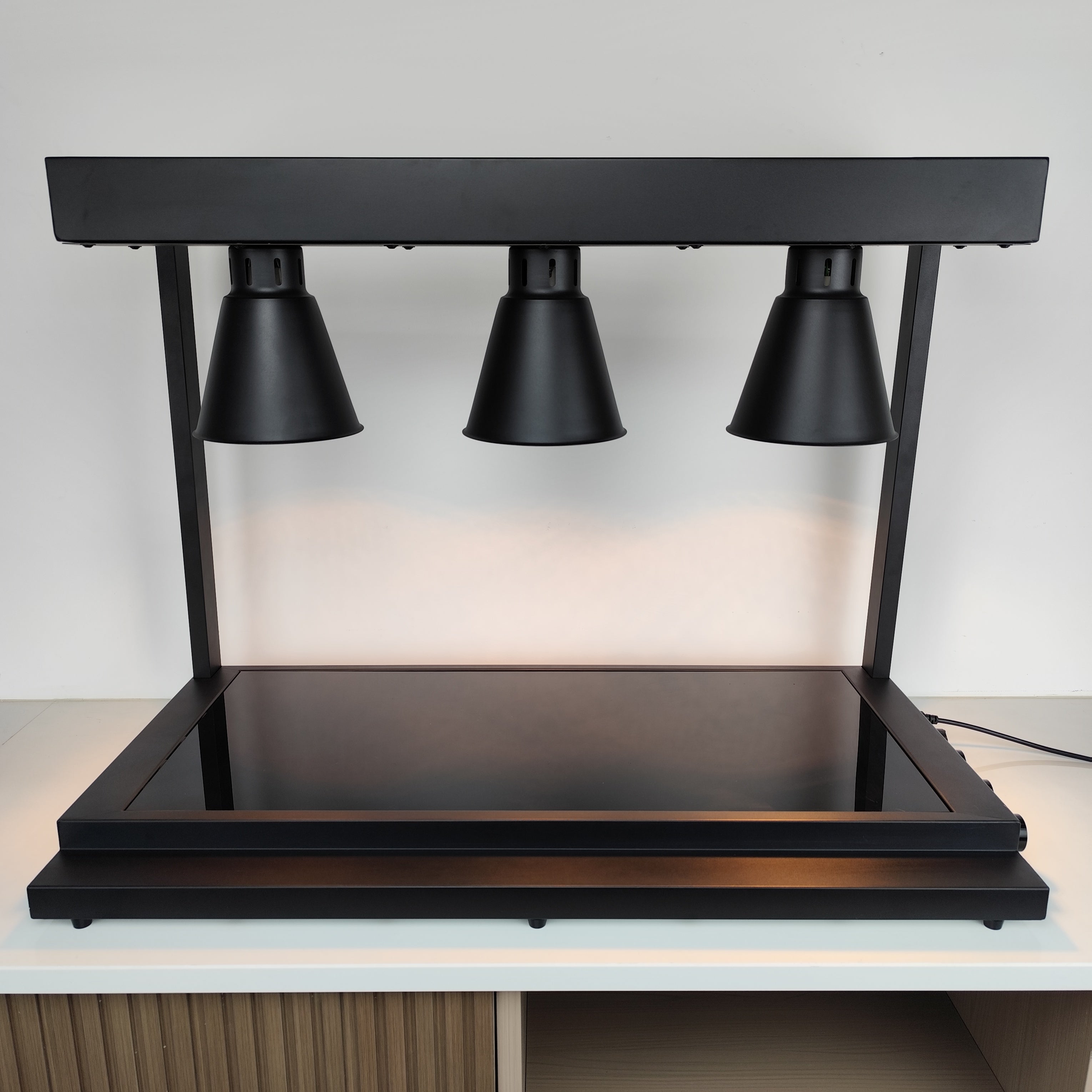 Edicel Triple Head Infrared Heat Lamp Station | Buffet & Catering Warming