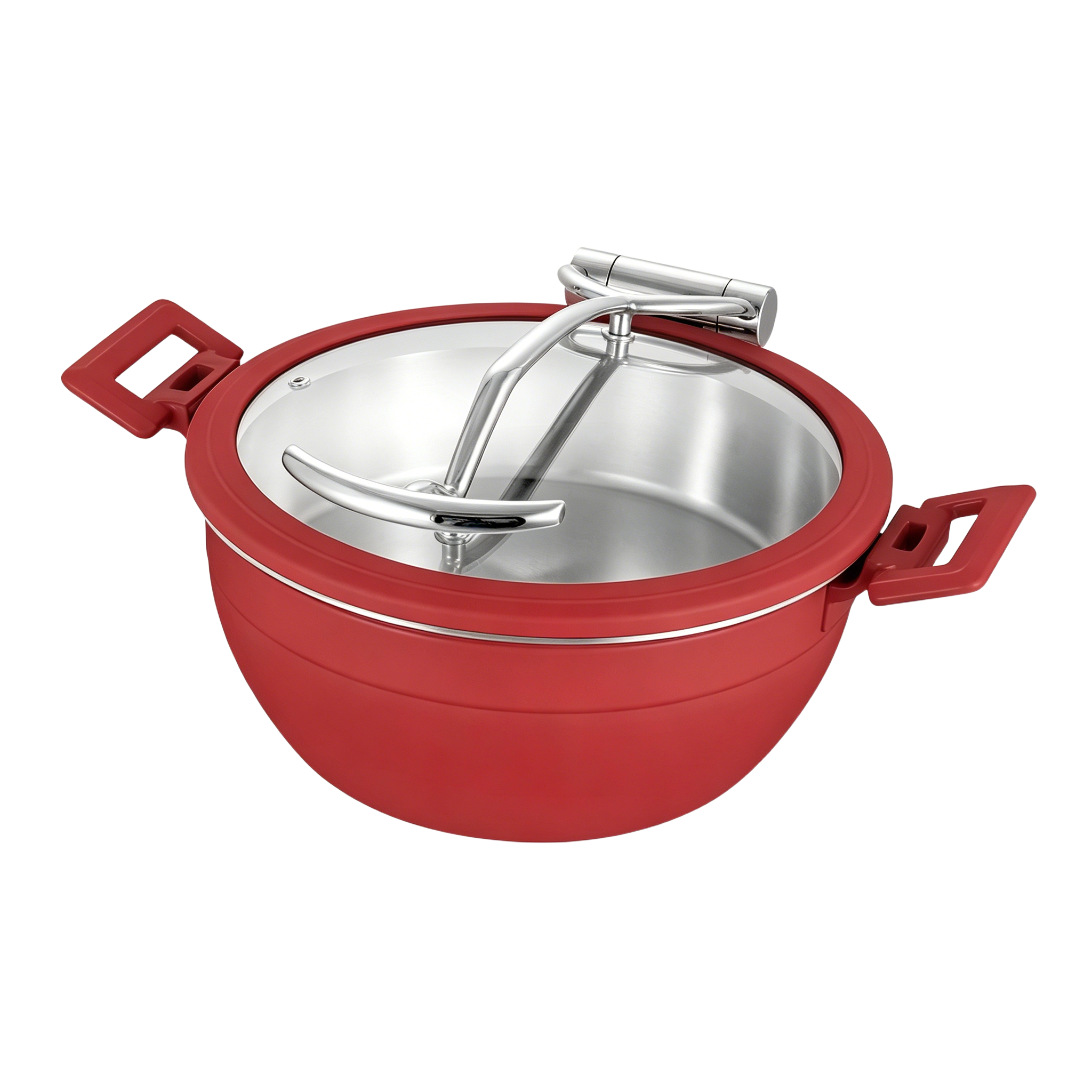 Edicel  5L Round Multi-Position Stay-Open Lid Chafing Dish for Hotel Buffet Serving