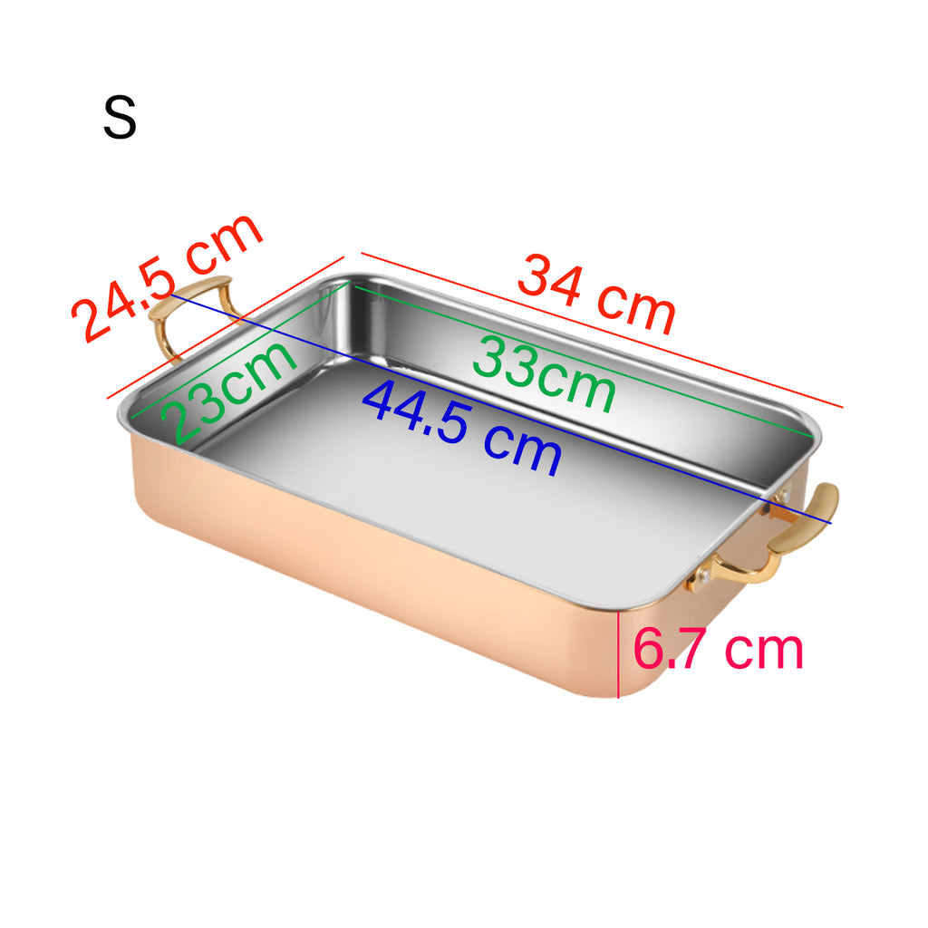 Edicel Rose Gold Rectangular Stainless Steel Buffet Pan — Hotel Serving