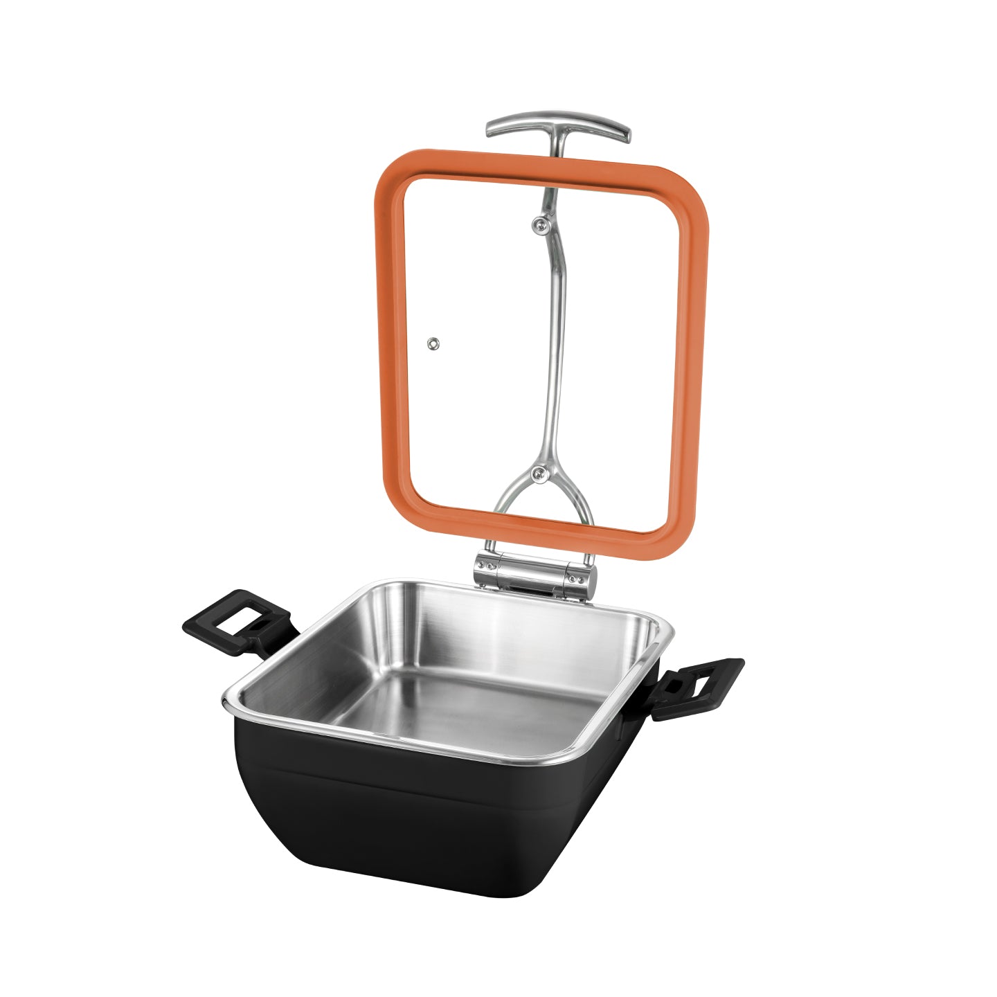 Edicel  5L Round Multi-Position Stay-Open Lid Chafing Dish for Hotel Buffet Serving