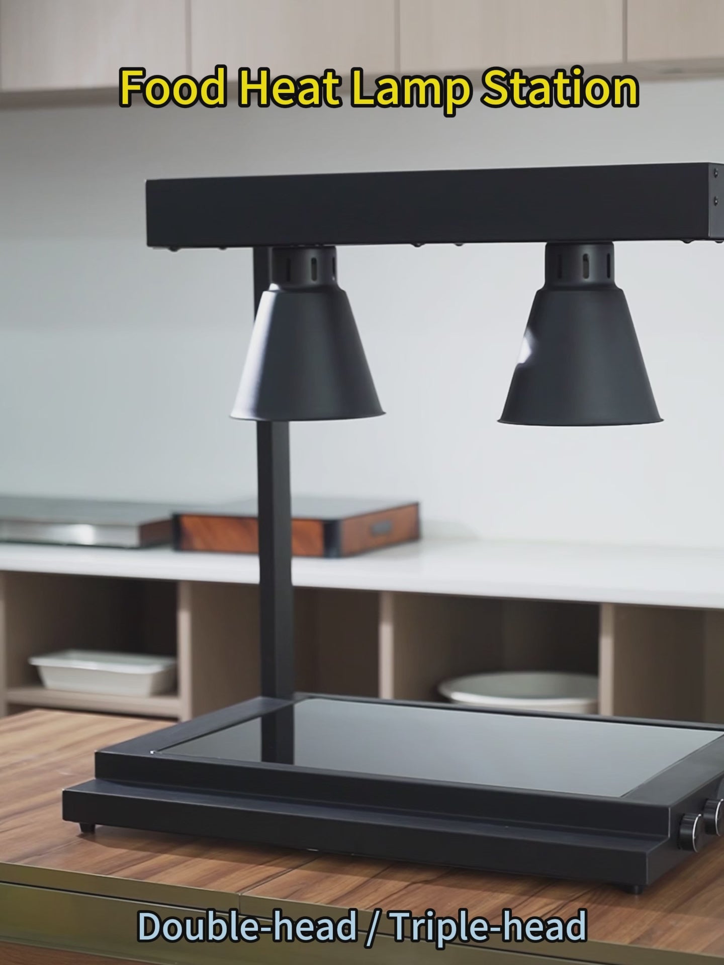 Dual Head Infrared Heat Lamp Station | Buffet & Catering Warming